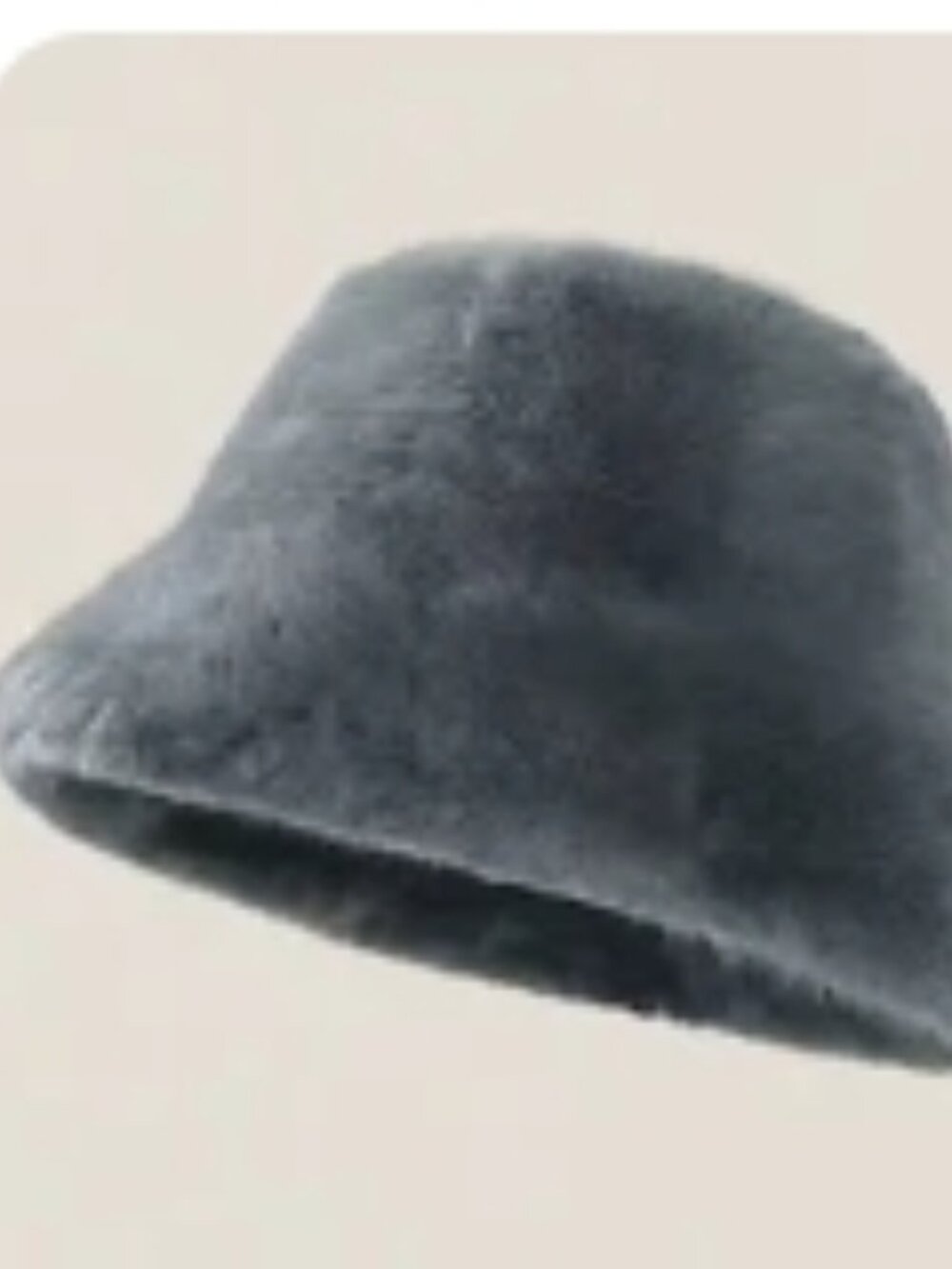 New Women's Attractive Soft Warm Cozy Faux Fur Fisherman's Hat in Dark Gray